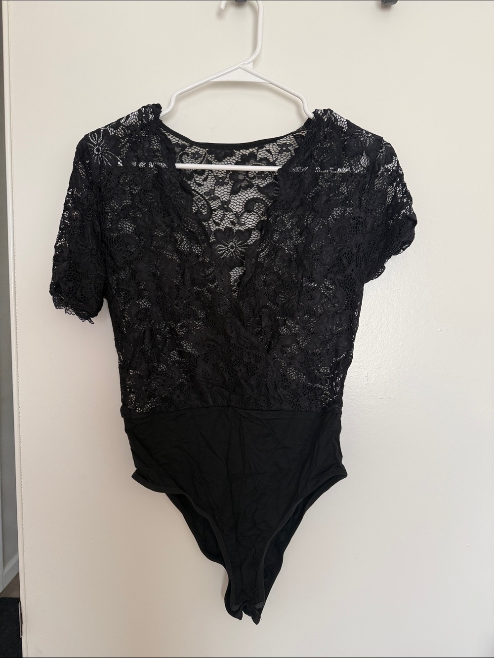 Black Lace V-Neck Bodysuit
